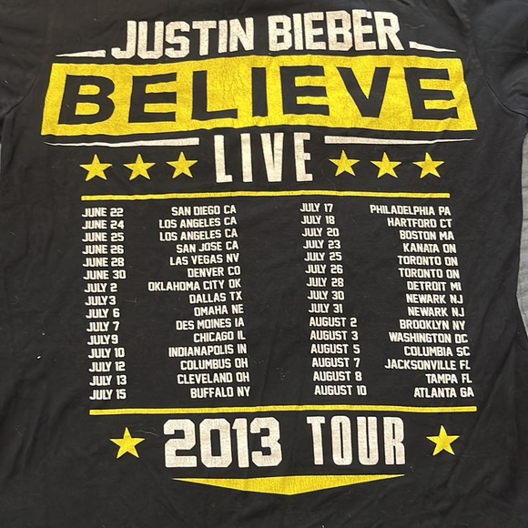 JUSTIN BIEBER Believe Concert T-Shirt Small - Picture 2 of 2